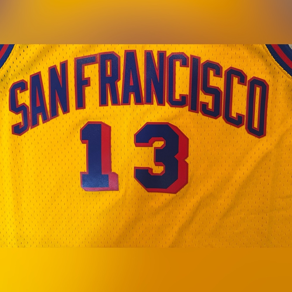 MITCHELL & NESS WILT CHAMBERLAIN L GOLDEN STATE WARRIORS $135 NWT SWINGMAN HWC - Picture 3 of 8